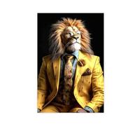 BAKHFTR Stampa su tela con leoni in tuta, poster per camera da letto, decorazione per ufficio, camera da letto, regalo, 30 x 45 cm