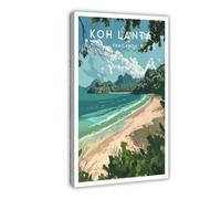 BAKHFTR Stampa su tela con stampa di Koh Lanta, Thailandia (3), decorazione per camera da letto, ufficio, camera da letto, regalo, 60 x 90 cm
