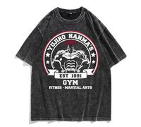 BAKI - Maglietta anime Hanma Baki/Hanma Yujiro, maglietta 3D stile fumetto lavato vecchio stile T Anime Game allentato manica corta top, Tipo 6., M