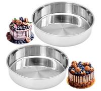 Bakiauli 2 Pezzi Stampo Chiffon Cake 16 cm, Stampi per Torte Stampo Campana Rotonde per Matrimonio Compleanno Torta Natalizia