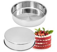 Bakiauli 2 Pezzi Stampo Chiffon Cake 20 cm, Teglia da Forno per Torte Stampi per Torte Stampo Campana Rotonde per Matrimonio Compleanno Torta Natalizia