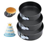 Bakiauli Tortiera 18 cm/20 cm/22 cm, Tortiera Apribile Forma Rotonda con Rivestimento Antiaderente, Acciaio al Carbonio, per Torte Quiche