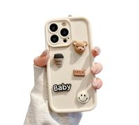 Bakicey Compatibile con iPhone 11 Pro, custodia protettiva 3D Teddy Bear Pattern Design Soft Silicone protettiva Aesthetic antiurto antigraffio ragazza Ultra Thin Case Cover per iPhone 11 Pro, bianco