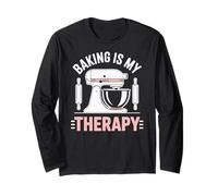 Baking Is My Therapy Pastry Funny Muffin Baker Maglia a Manica