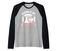 Baking Is My Therapy Pastry Funny Muffin Baker Maglia con Maniche Raglan