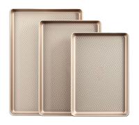 Baking Pans Set, 3 Pieces Half Quarter Jelly Roll Bakeware, Non-Sticky Oven Pans For Baking, Equipment For Kitchen Everyday Cooking Apartment Gathering