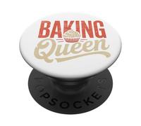 Baking Queen Crowned Chef Cute Baking Lover PopSockets PopGrip Adesivo