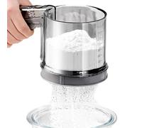 Baking Sifter, Mesh Duster, Stainless Steel Semi-Automatic Sieve with 8.27x4.33 Inches, Kitchen Tool for Cake Decorating, Sugar, Dusting Home, Cooking, Bakery, Ristorante, Silver