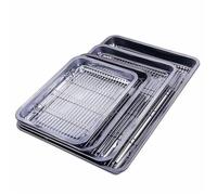 Baking Tray with Removable Cooling Rack Set Stainless Steel Baking Pan Sheet Non Toxic, Used for Oven, BBQ Tray Dishwasher Safe(L 31x24CM)