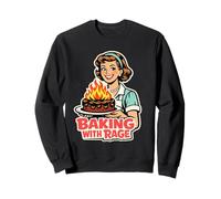 Baking with Rage Casalinga Anni 50 Pop Art Umorismo Felpa