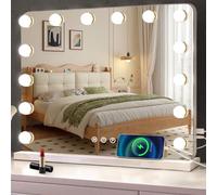 baklon Specchio Trucco con Luci, 58x43cm Hollywood Specchio Trucco con Luce 14 LED, Specchio da Tavolo con Controllo Tattile e 3 Modalità di Illuminazione - Vanity Mirror Make Up