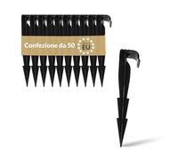 BAKOKI 50 x ancoraggi per irrigazione a goccia da 16 - 20 mm, supporto per tubo da giardino, micro irrigazione, infrangibile, resistente ai raggi UV, fissaggio per tubo da giardino, prodotto in UE
