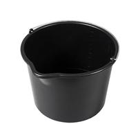 BAKOKI Set di 5 secchi per malta con beccuccio, 12 l, in LDPE riciclato con archetto in metallo e scala interna - secchio per cemento, secchio per cemento, secchio per tacchino e secchio per acqua per