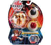 BAKUGAN Starter Pack, 3 Sfere,2 Classici e 1 Ultra, Pegasus Red, Mantis Black e Draganoid Gold