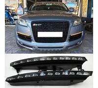 BAKUGO 2 Pezzi LED Luce di Marcia Diurna Fendinebbia DRL Segnale di Svolta per Audi Q7 2006 2007 2008 2009,Dynamic Turn Signal