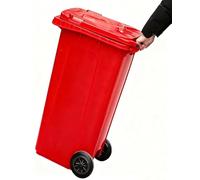 BAKULI Cestino Portatile Esterni Con Ruote Scanalature Laterali Ideale For Spazi Pubblici Come Aree Gestione Immobiliare Campus(Red,20 Gallon)