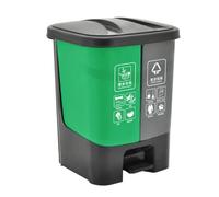 BAKULI Cestino Rifiuti Classificato Esterno Con Doppio Pedale Umidi Asciutti Adatto Ufficio Casa Cucina(Gray green,40l)