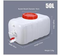 BAKULI Contenitore Acqua Plastica Uso Alimentare Design Maniglia Impugnatura Comoda Escursioni All'aperto Camper Tour Guida Autonoma(50L)