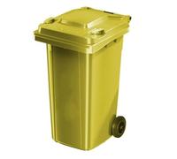 BAKULI Pattumiera Cucina Residenziale Commerciale Grande Capacità Ruote Coperchio For Esterni Cortili Strade(Yellow,100L)
