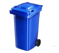 BAKULI Pattumiera Cucina Residenziale Commerciale Grande Capacità Ruote Coperchio For Esterni Cortili Strade(Blue,240L)