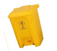 BAKULI Pattumiera Pedale Medico Secchio Raccolta Rifiuti Ruote Grande Capacità Clinica Ospedale Coperchio Contenitore Armi Taglienti(Yellow,80L)