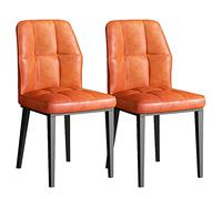 BAKULI Set di 2 Sedie Cucina Sala da Pranzo Laterali Soggiorno Moderne Imbottite con Sedile Imbottito Morbida Pelle PU E Gambe Acciaio Carbonio(E)