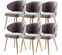 BAKULI Set di 6 Sedie da Pranzo Moderne Poltrona Cucina con Gambe Metallo Sedile E Schienali Velluto for Soggiorno Camera Letto Condominio(Gray)