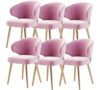 BAKULI Set di 6 Sedie da Pranzo Moderne Poltrona Cucina con Gambe Metallo Sedile E Schienali Velluto for Soggiorno Camera Letto Condominio(Pink)