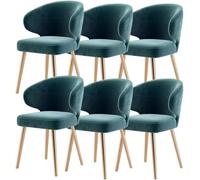 BAKULI Set di 6 Sedie da Pranzo Moderne Poltrona Cucina con Gambe Metallo Sedile E Schienali Velluto for Soggiorno Camera Letto Condominio(Green)