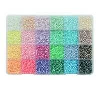 Bala & Fillic - Kit di forniture per gioielli, 3 mm, 8/0 di perline di vetro, circa 12000 pezzi, con distanziatori, ganci per orecchini, corda elastica e 300 perline lettere dell'alfabeto A-Z