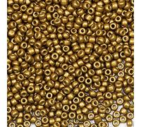 Bala&Fillic Perle di roccioso 3mm Perla Dorata colore, 3600pcs/100Grammi,8/0 perle di vetro per la fabbricazione di braccialetti, collane e orecchini (Perla d'oro)
