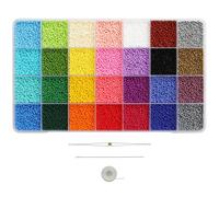 Bala&Fillic Perline di semi rotonde 12/0 da 2 mm, dimensioni quasi uniformi, circa 20.000 pezzi in scatola, 28 colori pastello, perline di semi p