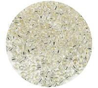Bala&Fillic Perline di semi trasparenti argentate da 4 mm, circa 1200 pezzi/100 grammi in sacchetto, perline di vetro 6/0 per realizzare braccial