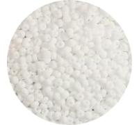 Bala&Fillic Perline di vetro 6/0 da 4 mm, circa 1200 pezzi/100 grammi in sacchetto, per realizzare braccialetti e collane (bianco opaco)