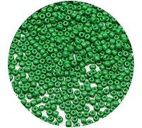Bala&Fillic Perline di vetro 6/0 da 4 mm, circa 1200 pezzi/100 grammi in sacchetto, per realizzare bracciali e collane (verde scuro)