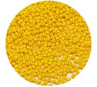 Bala&Fillic Perline di vetro 6/0 da 4 mm, circa 1200 pezzi/100 grammi in sacchetto, per realizzare bracciali e collane (giallo)