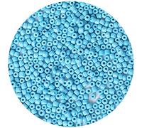 Bala&Fillic Perline di vetro 6/0 da 4 mm, circa 1200 pezzi/100 grammi in sacchetto, per realizzare bracciali e collane (azzurro)