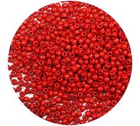 Bala&Fillic Perline di vetro 6/0 da 4 mm, circa 1200 pezzi/100 grammi in sacchetto, per realizzare bracciali e collane (rosso)