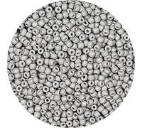 Bala&Fillic Perline di vetro 6/0 da 4 mm, circa 1200 pezzi/100 grammi in sacchetto, per realizzare bracciali e collane (grigio)