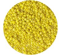 Bala&Fillic Perline di vetro 6/0 da 4 mm, circa 1200 pezzi/100 grammi in sacchetto, per realizzare bracciali e collane (giallo perlato)