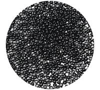 Bala&Fillic Perline di vetro 6/0 da 4 mm, circa 1200 pezzi/100 grammi in sacchetto, per realizzare bracciali e collane (nero)