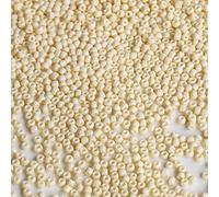 Bala&Fillic Perline di vetro 8/0 da 3 mm, circa 3600 pezzi/100 grammi in sacchetto, per realizzare bracciali, collane, orecchini (beige)