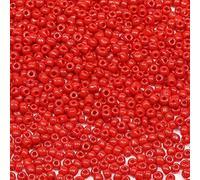 Bala&Fillic Perline di vetro 8/0 da 3 mm, circa 3600 pezzi/100 grammi in sacchetto, per realizzare bracciali, collane, orecchini (rosso)