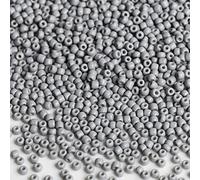 Bala&Fillic Perline di vetro 8/0 da 3 mm, circa 3600 pezzi/100 grammi in sacchetto, per realizzare bracciali, collane, orecchini (grigio)