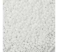 Bala&Fillic Perline di vetro 8/0 da 3 mm, circa 3600 pezzi/100 grammi in sacchetto, per realizzare bracciali, collane, orecchini (bianco)