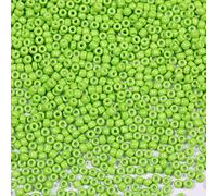 Bala&Fillic Perline di vetro 8/0 da 3 mm, circa 3600 pezzi/100 grammi in sacchetto, per realizzare bracciali, collane, orecchini (verde mela)