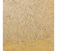 Bala&Fillic Perline di vetro 8/0 da 3 mm, circa 3600 pezzi/100 grammi in sacchetto, per realizzare bracciali, collane, orecchini (trasparente)
