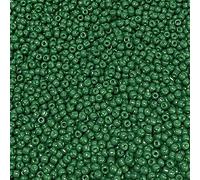 Bala&Fillic Perline di vetro 8/0 da 3 mm, circa 3600 pezzi/100 grammi in sacchetto, per realizzare bracciali, collane, orecchini (verde nerastro)