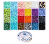 Bala&Fillic Perline di vetro misura 10/0 Circa 14400 pezzi in scatola 24 colori opachi perline per la creazione di gioielli (circa 600 pezzi/colore, 24 colori)