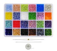 Bala&Fillic Perline in vetro Hexagon con perline di vetro da 21600 pezzi in scatola, 24 colori assortiti: 11/0, perline per gioielli fai da te, Hexagon 2 x 2,2 mm (900 pezzi/colori), 24 colori